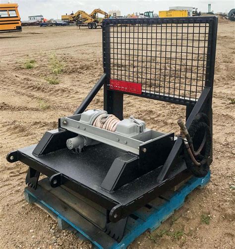 skid steer grapple winch|skid steer recovery winch attachment.